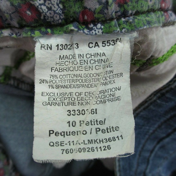 Lee Cropped Denim Jeans Womens SZ 10P Petite Medium Wash High Rise Waist Stretch - Picture 6 of 8